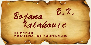 Bojana Kalaković vizit kartica